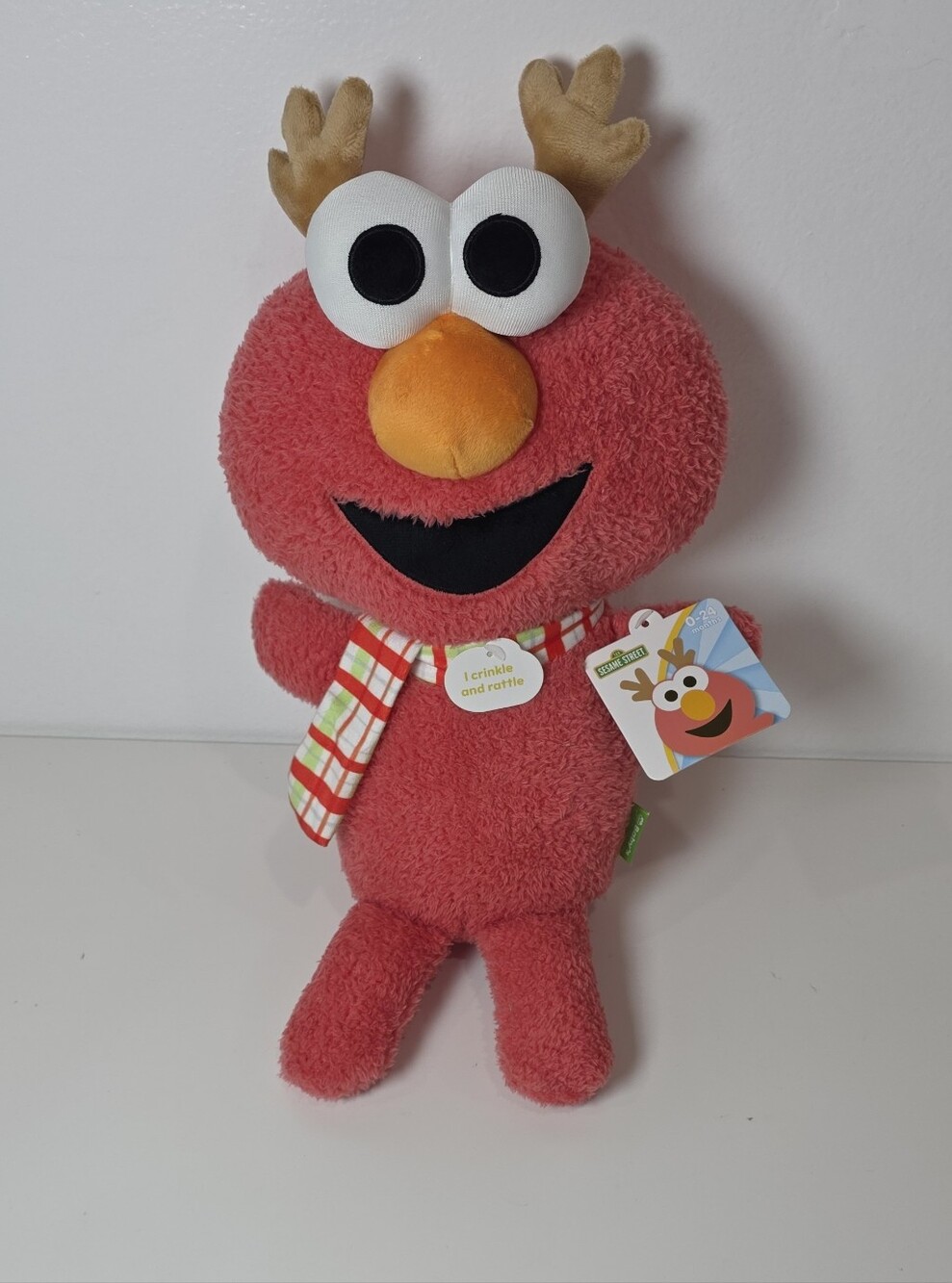 Sesame Street Elmo Baby's First Plush Christmas Stuffed Animal New With Tags
